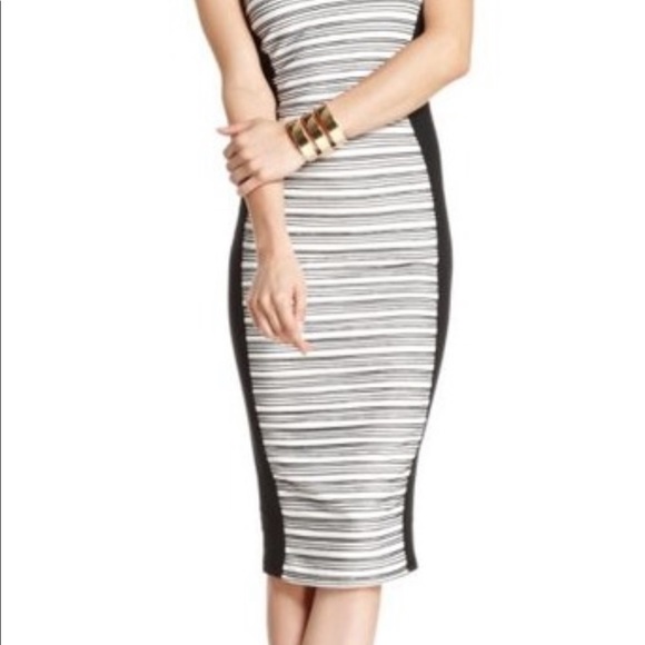 Black and White Form Fitting Material Girl Dress - Picture 10 of 10